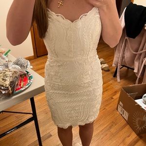 Lulus white/cream embroidered dress